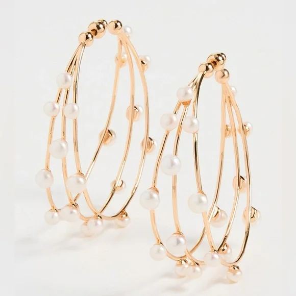 🌺🎉HP🎉🌺 NWT Cult Gaia Shanti Large Pearl Earrings - Picture 12 of 16